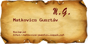 Matkovics Gusztáv névjegykártya